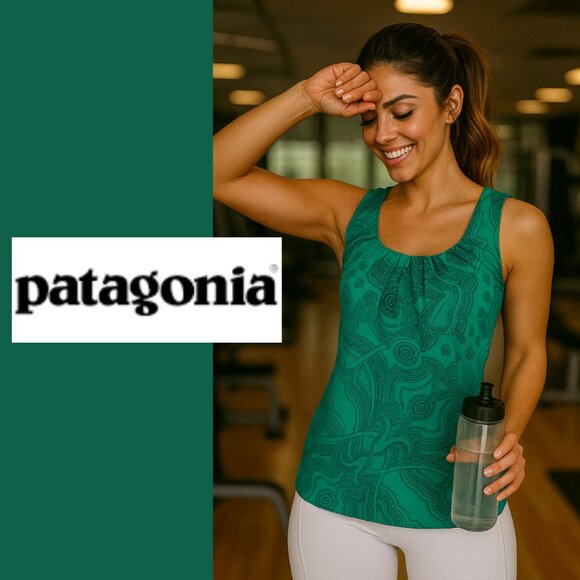 Patagonia Tops - Patagonia Bandha Green Tank Top